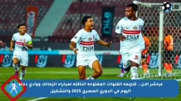 مباشر الآن.. قائمة القنوات المفتوحة الناقلة لمباراة الزمالك ووادي دجلة اليوم في الدوري المصري 2025 والتشكيل